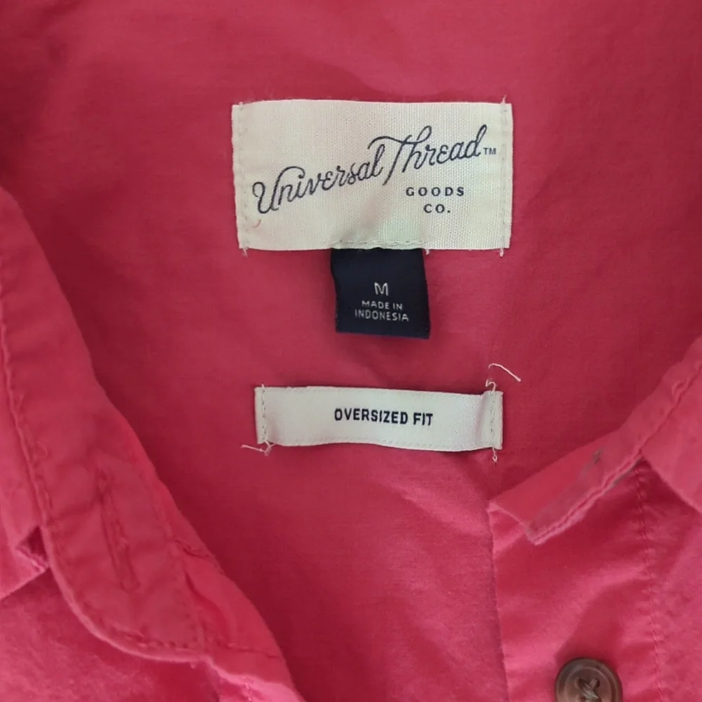 Bright Pink Button-Up Shirt Women's M - Picture 2 of 4